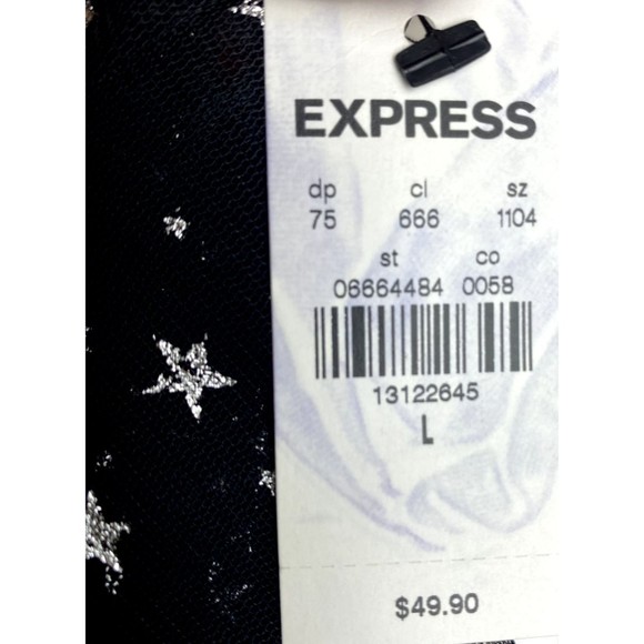 F. Express Top Size L Multicolor Blouse Long Sleeve Round Neck NWT $49 - Picture 9 of 9